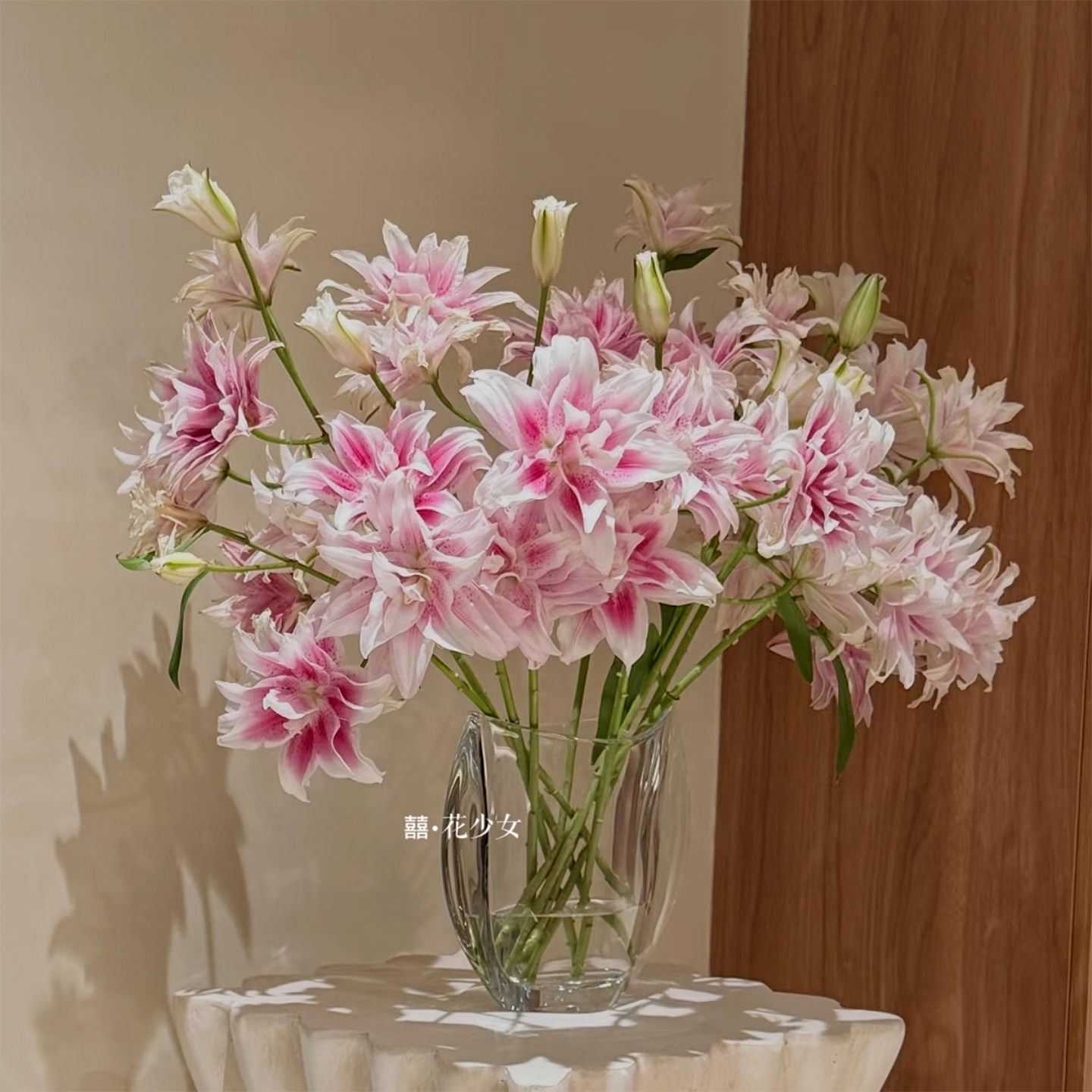 囍花 多头伊莎贝拉重瓣百合 送妈妈自己家养闭眼入真的鲜花不带根