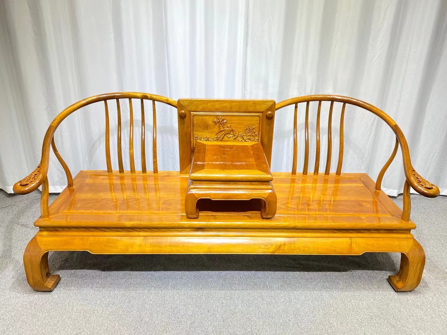 正宗四川金丝楠木交心椅小叶实木双人沙发椅客厅新中式卧具家具