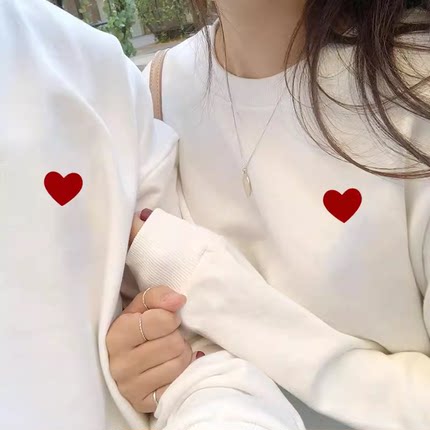 情侣装白色卫衣结婚照订婚宴冬季长袖正式上衣证件照男女加厚加绒