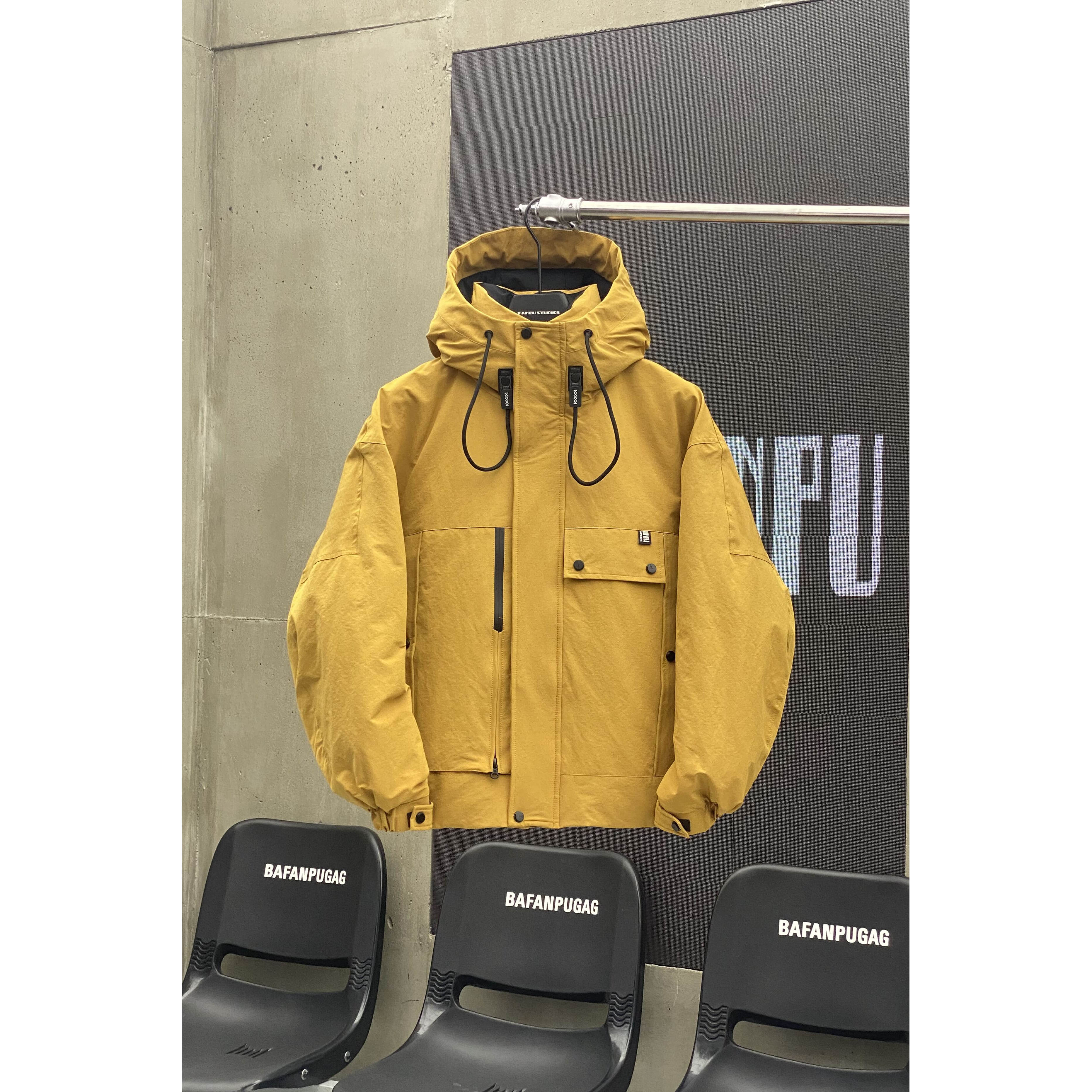 潮加厚羽绒服男款连帽工装派克服