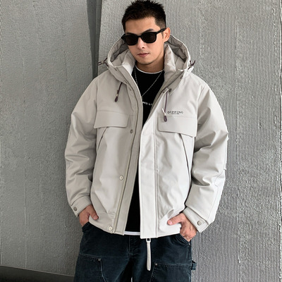 潮厚羽绒服男款鸭绒保暖短款外套