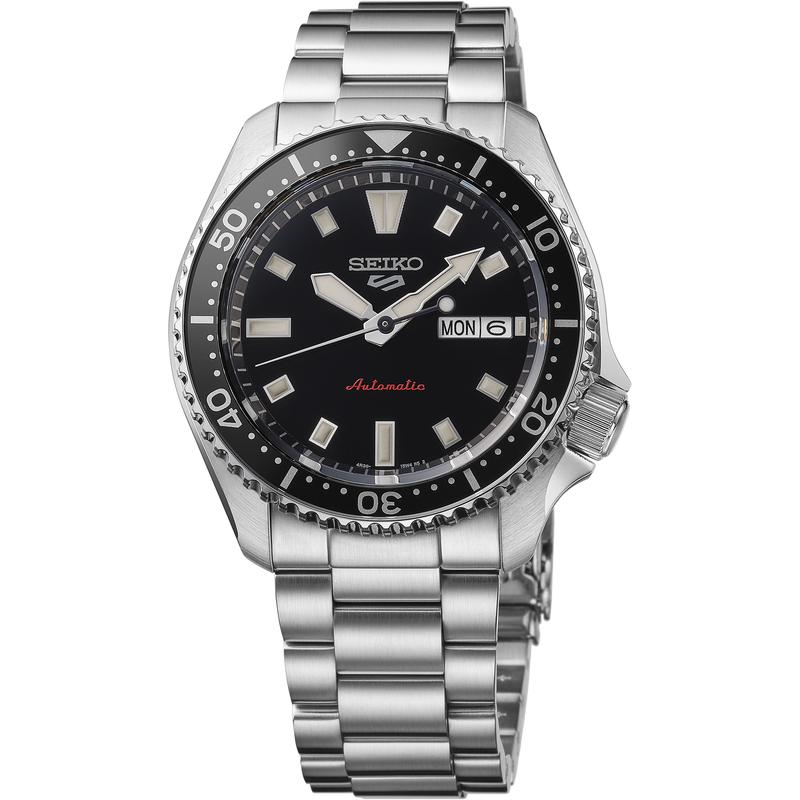 Seiko/精工日韩腕表自动机械黑盘旋转表圈防水男士休闲表