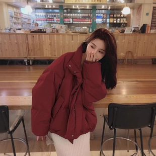 轻薄羽绒服女款冬季红色反季小个子短款轻便外套加厚白鸭绒面包服