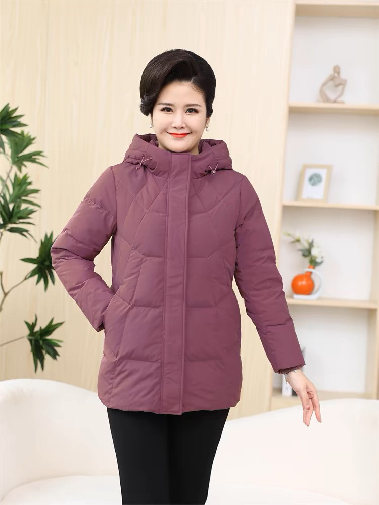 杰奥羽绒服女妈妈款加厚中长款2023年新款连帽冬季保暖外套时尚