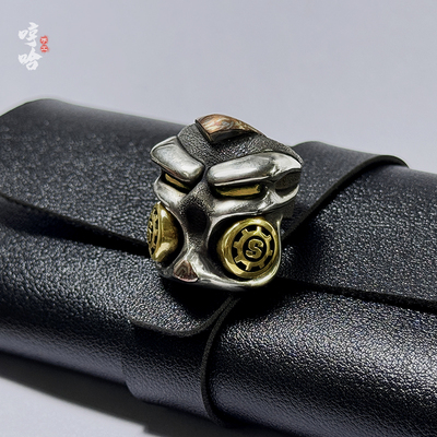 施特林starlingear加瑟Gasser戒指 哼哈手工复刻美式防毒面具骷髅