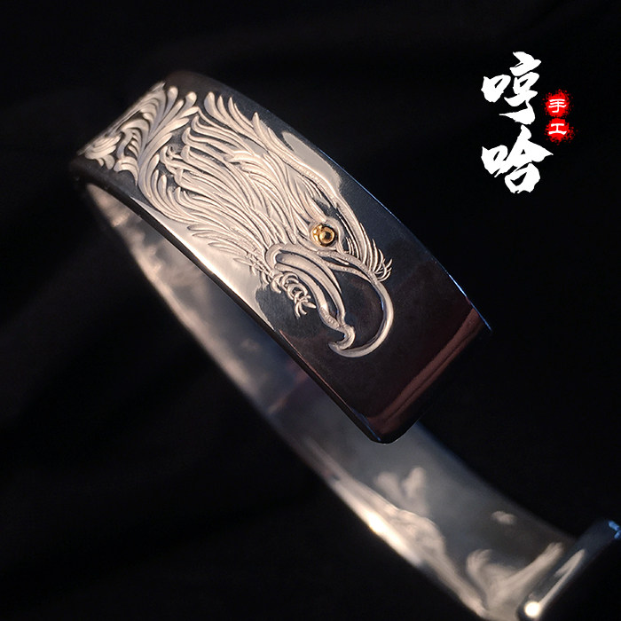 手镯手工菊地健老鹰唐草手镯