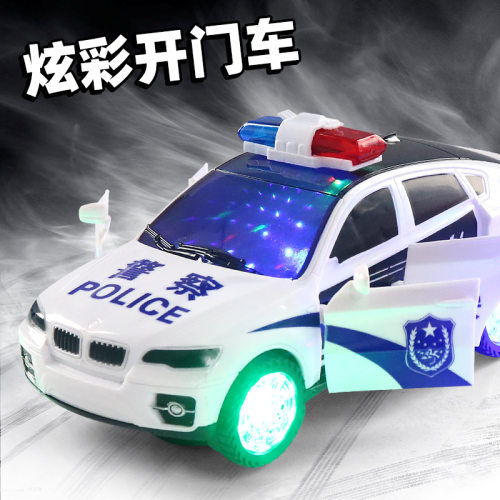 电动警车儿童3D灯光音效玩具