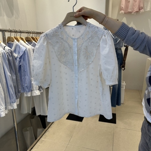新款 S韩国直邮㊣女装 26春夏时尚 热卖 刺绣 2nd 休闲人气衬衫