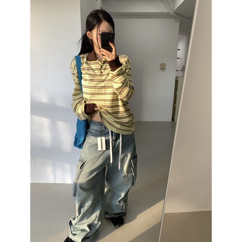 Seolo seoul韩国代购㊣女装26秋冬新品人气真品长袖T恤条纹