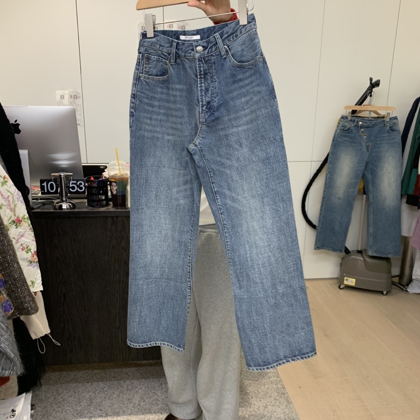 DOHWAJI韩国代购㊣女士新品休闲时尚25秋冬人气推荐牛仔裤羊毛