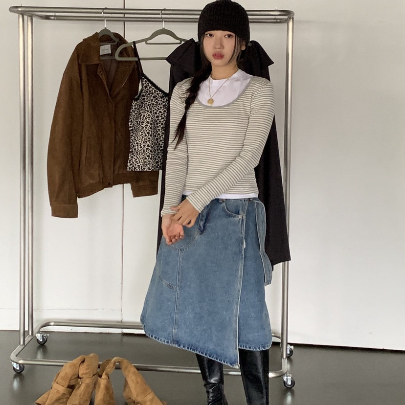 SUNDER MARKET东大门㊣代购女士新款推荐真品热卖25秋冬长袖T恤