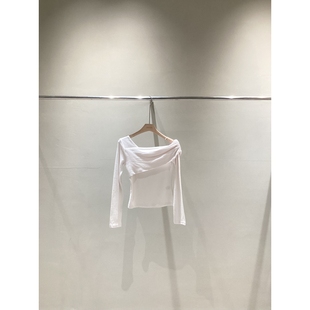 LEAP东大门㊣代购 休闲真品长袖 女装 热卖 T恤褶皱露肩 新款 NEAR