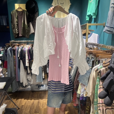 MERCI LINDA韩国代购㊣女士新品休闲人气衬衫不含内搭褶皱