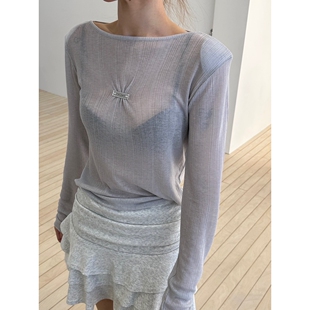 ZEROZERO韩国直邮㊣女士新品休闲人气25秋冬时尚长袖T恤透明