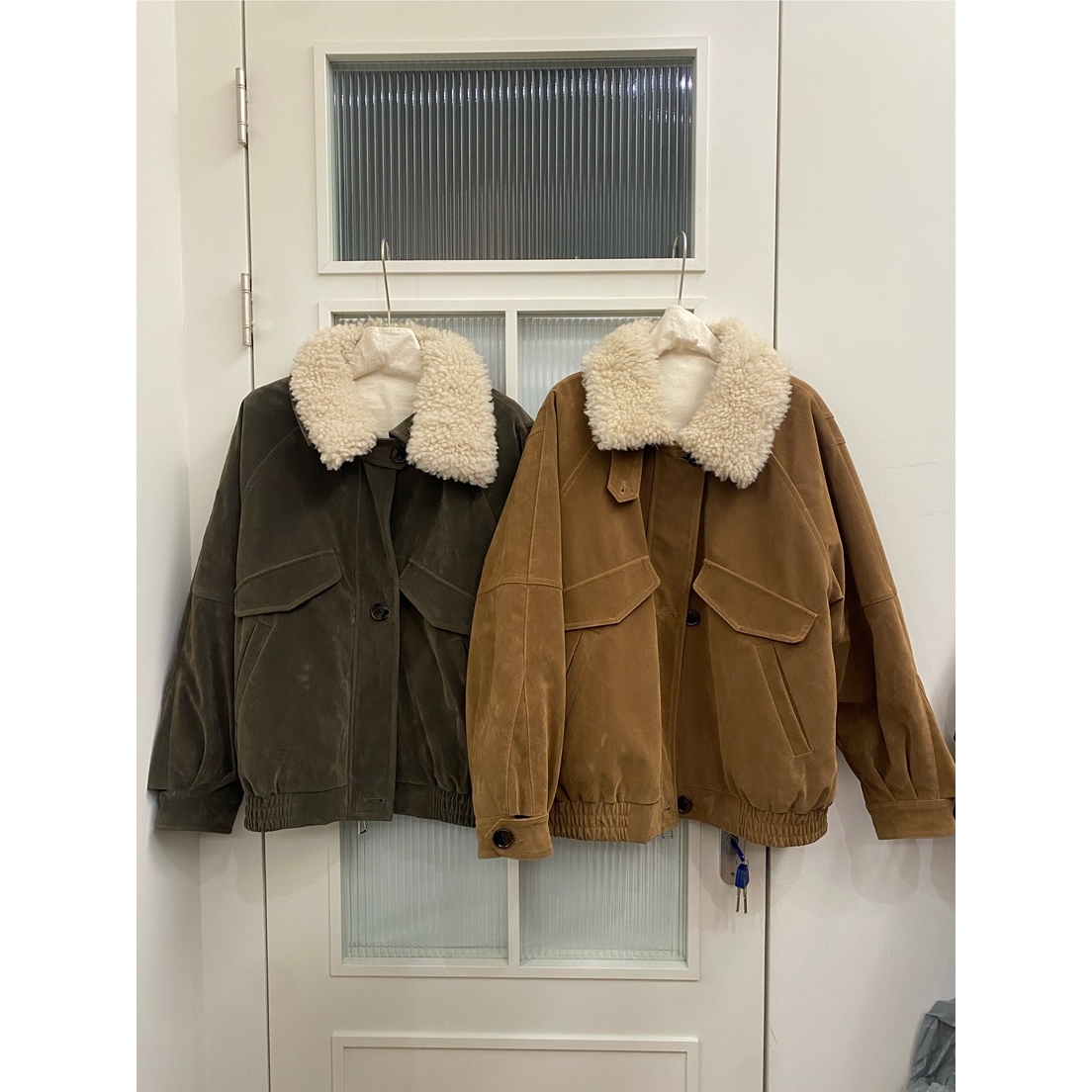 JADE MARKET韩国直邮㊣女装新品热卖时尚25秋冬真品夹克绒