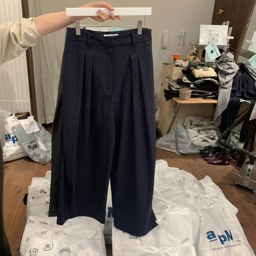 UNDERSTANDING韩国代购㊣女装26秋季新品热卖推荐休闲裤条纹