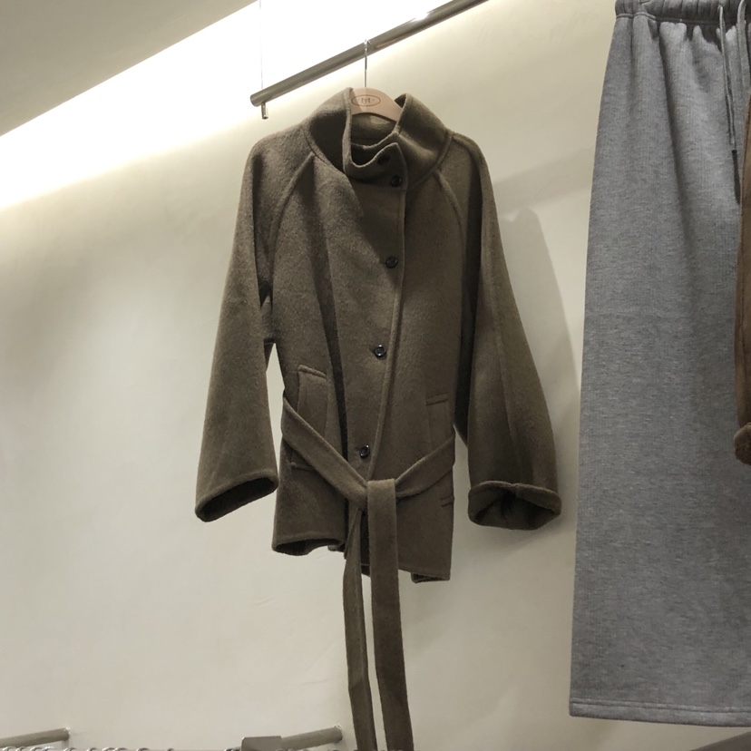 TAKE YOUE TIME韩国代购㊣女装新品真品中长款大衣含腰带