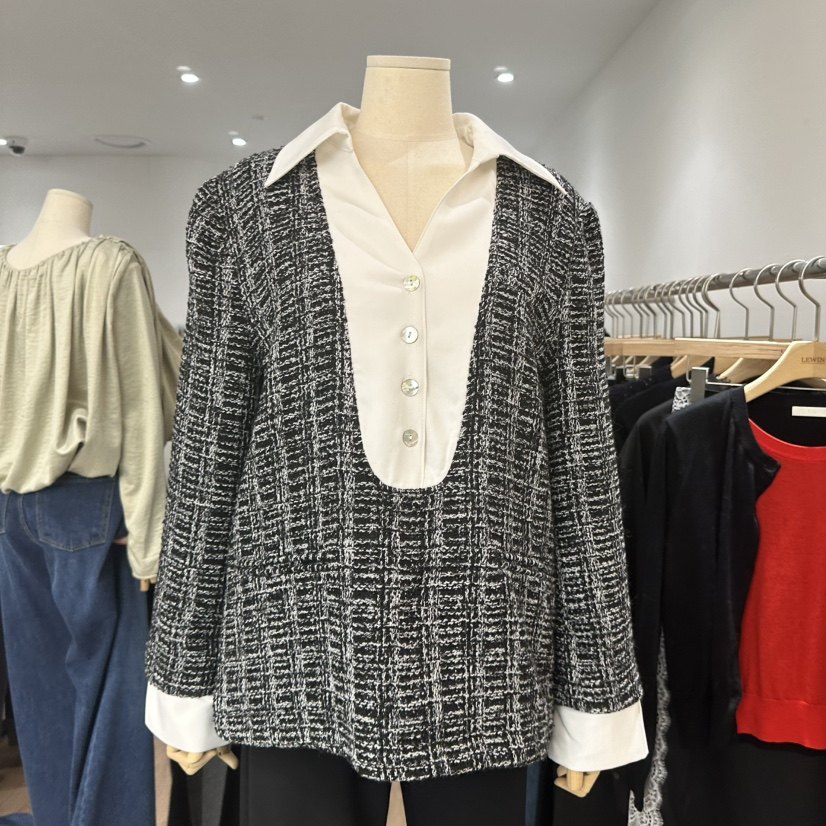 LEWIN韩国直邮㊣女士新款25秋冬真品人气热卖休闲衬衫粗花呢