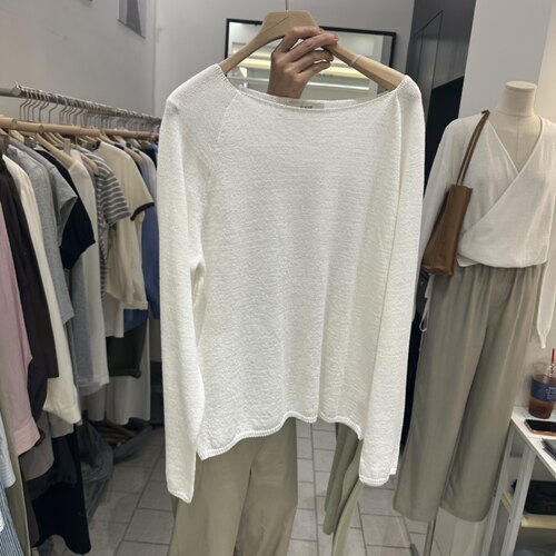 REGULARLY/PLACOR韩国直邮㊣女士新品休闲时尚针织衫船领亚麻