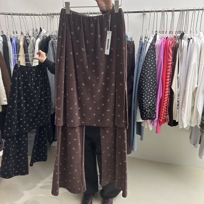 Seolo seoul韩国代购㊣女装新品推荐25秋冬休闲裙裤天鹅绒