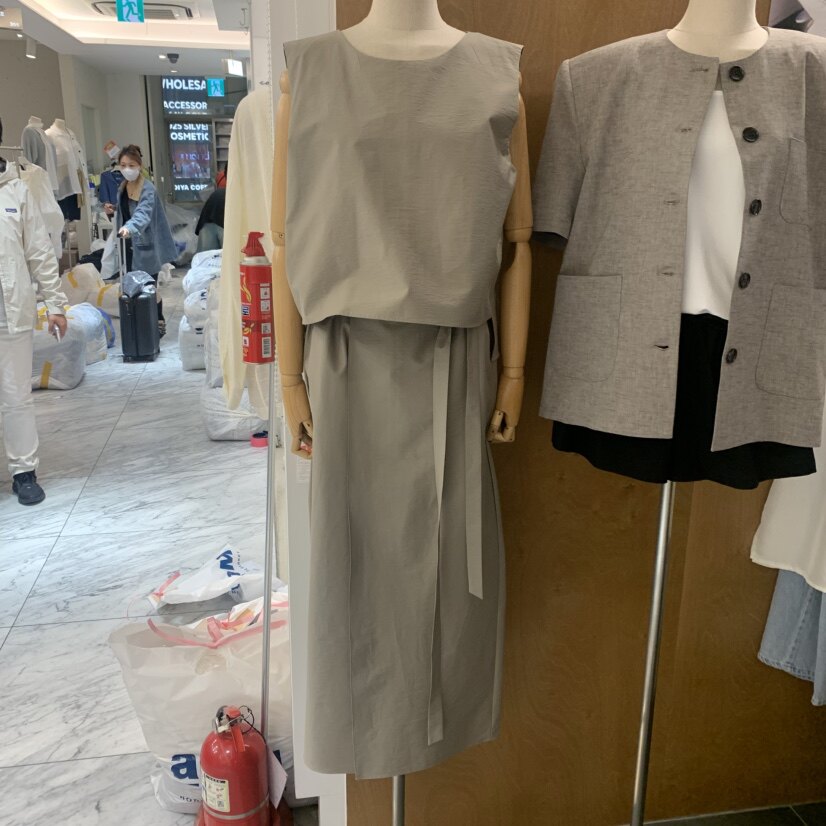BLAIR seoul㊣韩国直邮实拍女士新品休闲连衣裙假两件腰带
