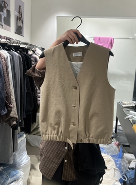 BROT韩国直邮㊣女士新品休闲人气推荐时尚热卖马甲纽扣背心