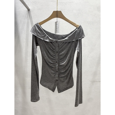 JIMMY/REMAKE韩国东大门代购㊣女装新款热卖时尚长袖T恤褶皱