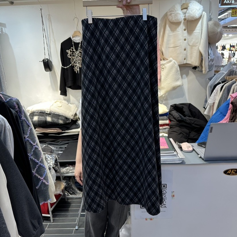 AKRA BY ART韩国直邮㊣女士新款热卖25秋冬真品时尚长裙格子
