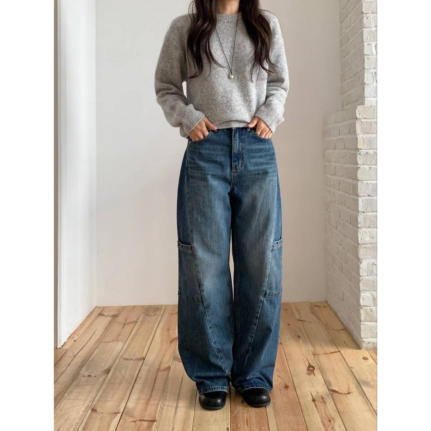 like core/COREBLUE东大门㊣代购女士新款25秋冬休闲牛仔裤