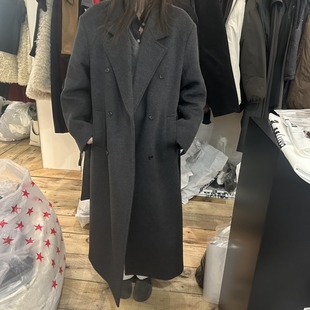 CREAMVILLA韩国代购㊣女士新品真品推荐时尚中长款大衣含腰带