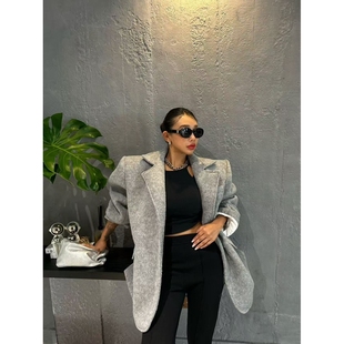 BABI东大门㊣代购 真品时尚 女装 推荐 人气夹克羊毛 新品 BLACK