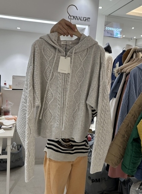 CONNAUGHT韩国代购㊣女士新品推荐人气热卖针织衫连帽拉链衫