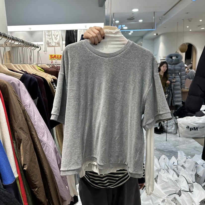 REVE-L韩国直邮㊣女装新品推荐真品25秋冬休闲T恤不含内搭