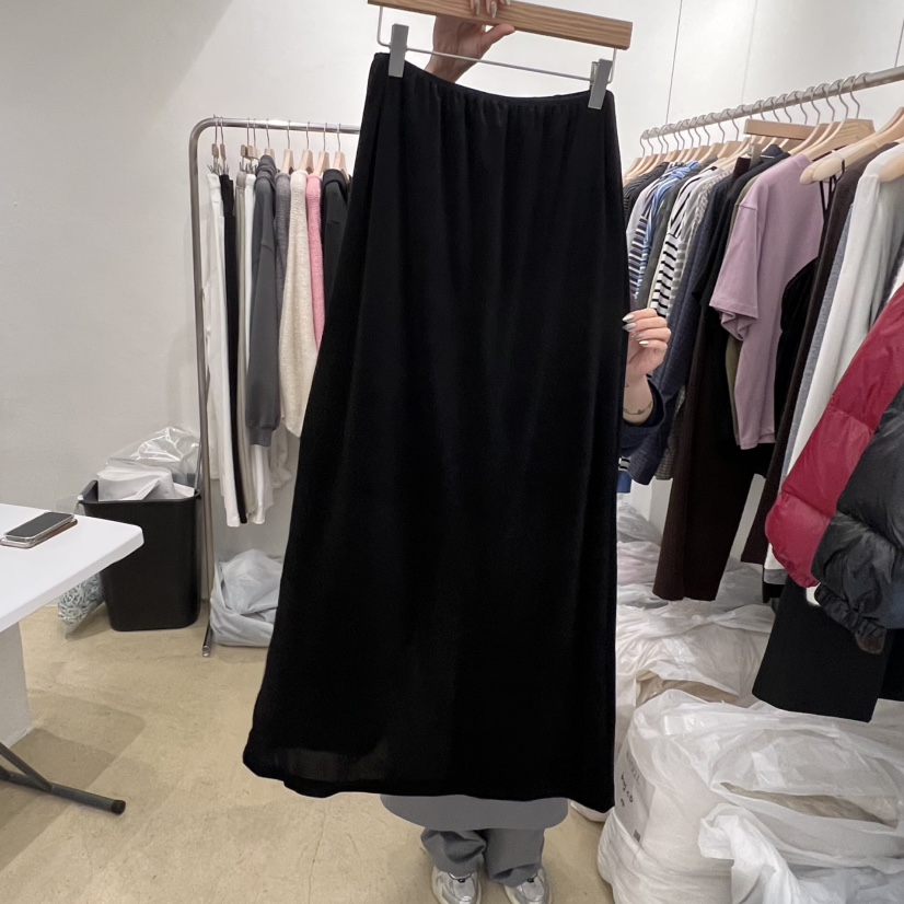 MUNSELL东大门㊣代购女装新品25秋冬休闲真品推荐长裙天鹅绒