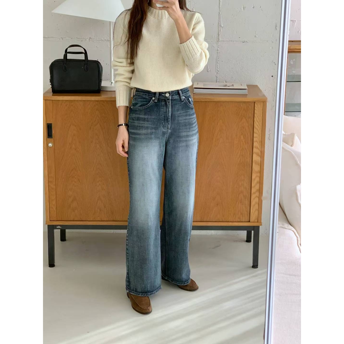 like core/COREBLUE韩国代购㊣女士新品25秋冬推荐牛仔裤