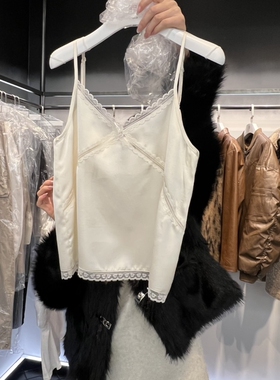 OUS/INCH东大门㊣代购女装新品真品时尚吊带背心春款蕾丝缎面