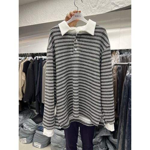 NOVUS韩国代购㊣女士新品热卖推荐休闲25秋冬真品长袖T恤条纹