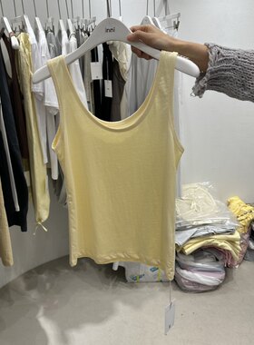 inni㊣韩国直邮实拍女装新款休闲推荐时尚26春夏吊带背心U领
