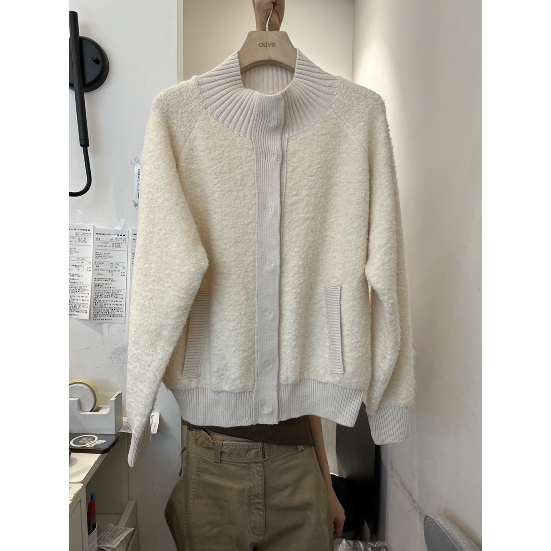 O.V.R/OUVIR韩国代购㊣女装新品休闲推荐针织衫高领开衫