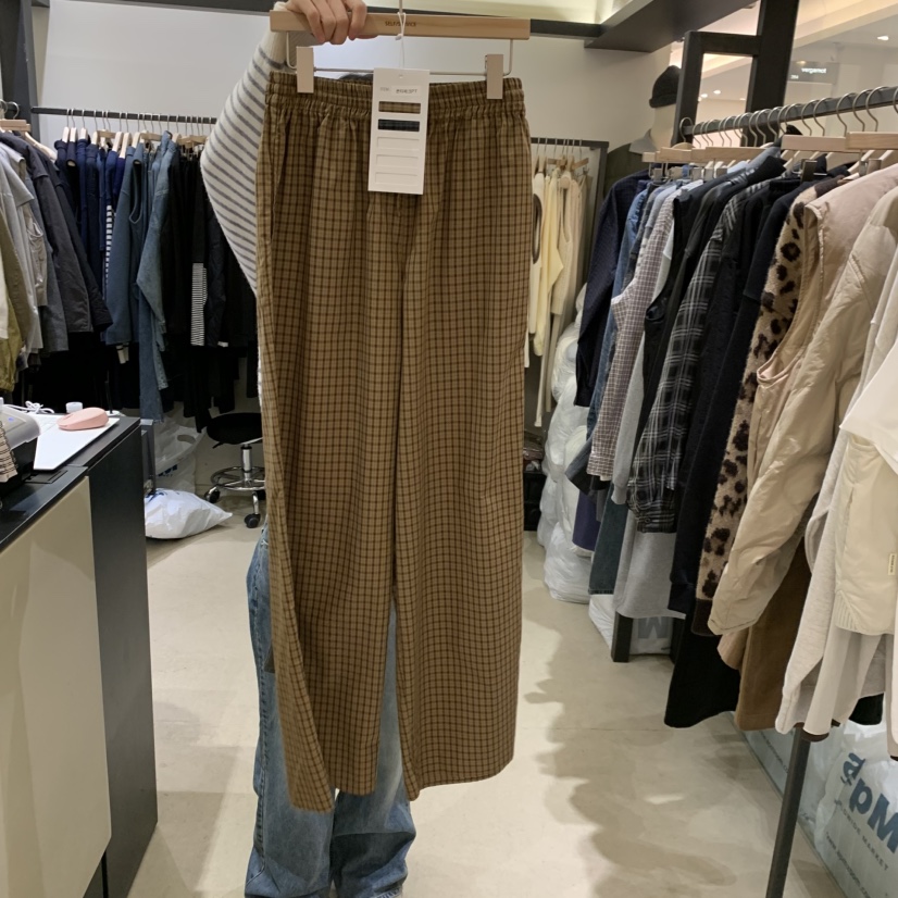 SELF SERVICE韩国直邮㊣女士新品推荐休闲人气真品休闲裤格纹