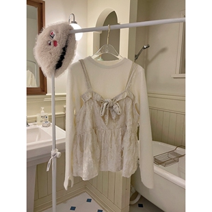 BOUTIQUE-L东大门㊣实拍女装新品人气长袖T恤天鹅绒假两件