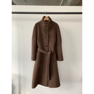 UNDERSON东大门㊣实拍女士新品休闲热卖时尚中长款大衣高领