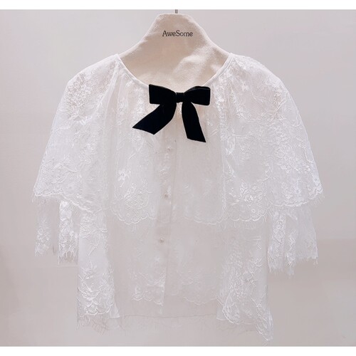 AWESOME-P㊣韩国东大门直邮女装新款时尚休闲26春夏衬衫蝴蝶结