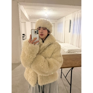 AWESOME SAUCE东大门㊣代购女装新品人气25秋冬短款大衣含帽子