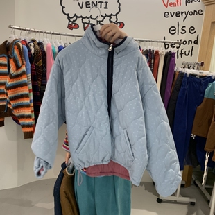 VENTI㊣东大门代购女士26秋季新款热卖短款棉服羽绒服撞色双面棉