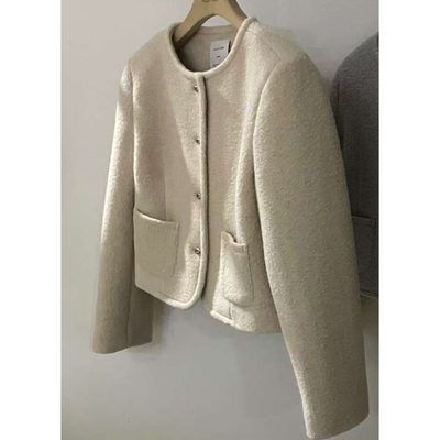 FLUTTER/INOUF韩国代购㊣女装新款推荐夹克粗花呢羊毛混纺