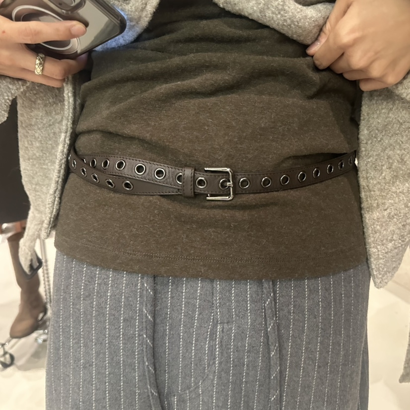 ANDMORE BUTTON东大门㊣实拍女士新品25秋冬人气真品腰带皮革