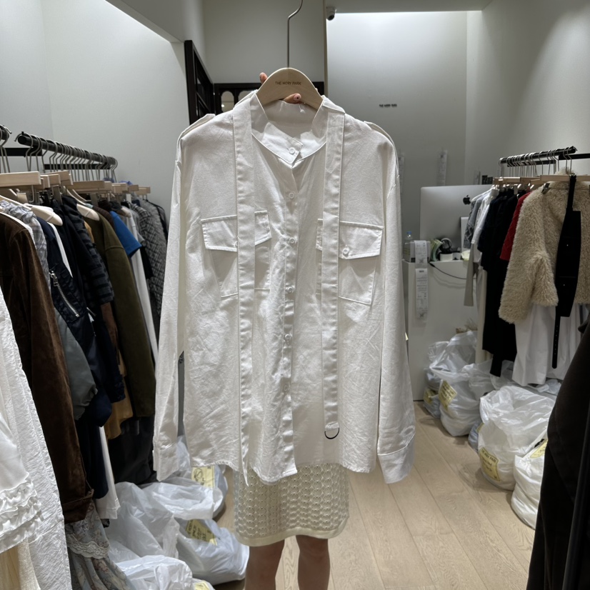 THE MORY PARK韩国代购㊣女士新品时尚真品热卖衬衫含腰带