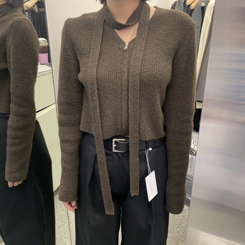 VELVET UNDERGROUND东大门㊣代购女装新品真品推荐针织衫拉链