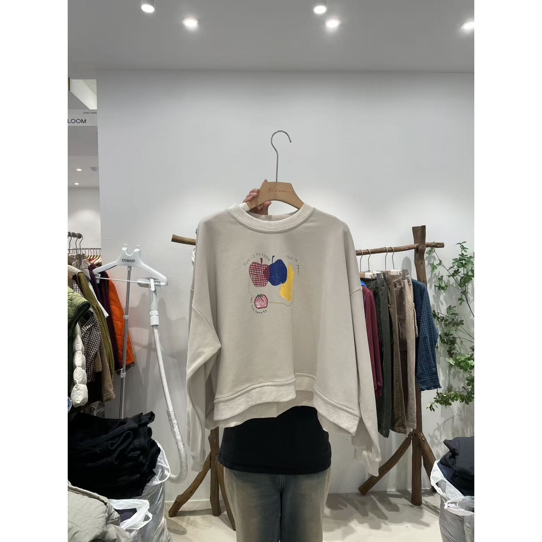 BLOOM-S韩国代购㊣女士新品25秋冬休闲推荐真品卫衣不内里绒